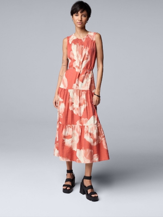 Simply Vera Vera Wang Dresses & Skirts - Simply Vera Wang Smocked Crosshatch Crepe Dress XL